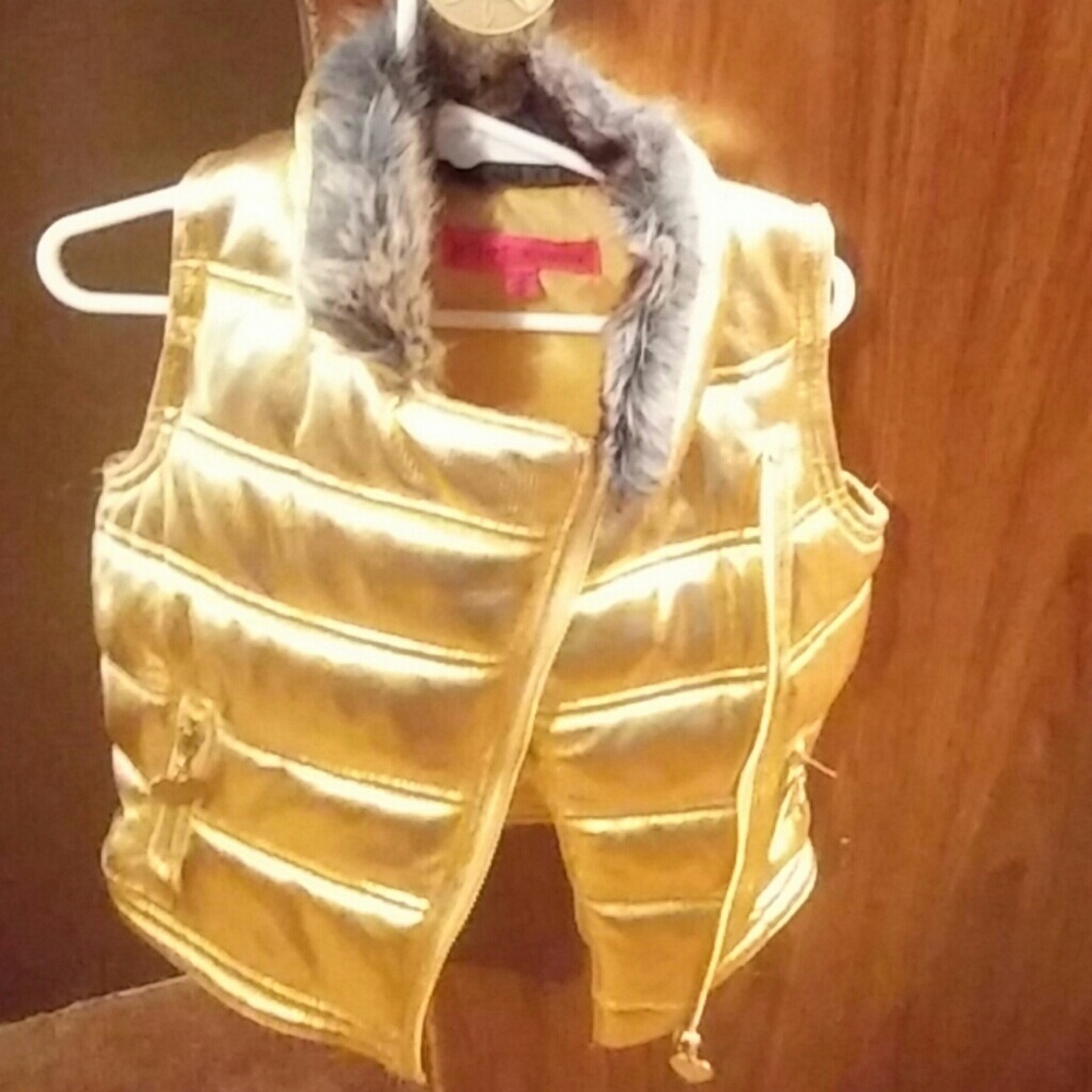 3t girls gold vest
